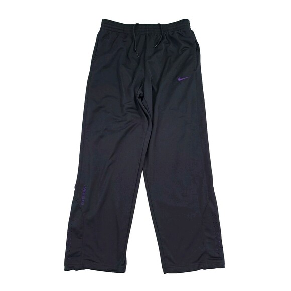 Nike Men's XL Elite THERMA-FIT Basketball Training Gym Pants Black Purple - Picture 2 of 12